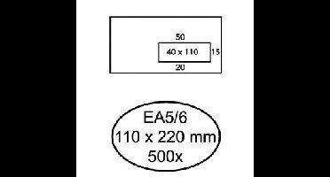 Envelop hermes ea5/6 vr v10 4x11 80gr zk wit
