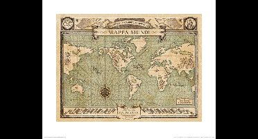 Kunstdruk Fantastic Beasts - Mappa Mundi 50x40cm
