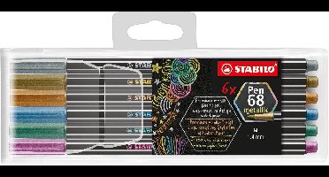 STABILO Pen 68 metallic - 6 stuks