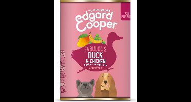 Hond blik pup eend 400g Edgard & Cooper - Edgard en cooper