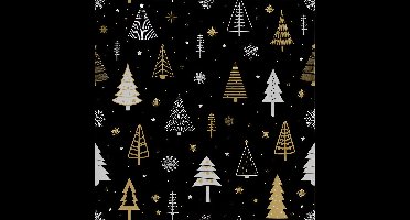 Servet 33x33 cm glittery trees 20 stuks Duni - Duni