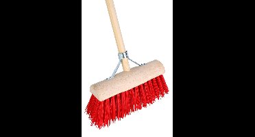 Bezem halfrond 31 cm rood pvc compleet Talen Tools - Talentools