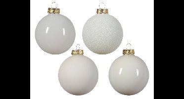 Kerstballen mix glas d7 cm wolwit 42 stuks kerst Decoris - Decoris