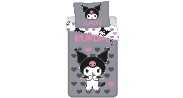 Hello Kitty Dekbedovertrek Kuromi Hearts - Katoen