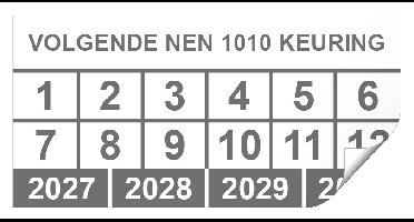 Keuringssticker volgende NEN 1010 keuring rechthoek 50 x 25 mm - 250 stuks (op rol)