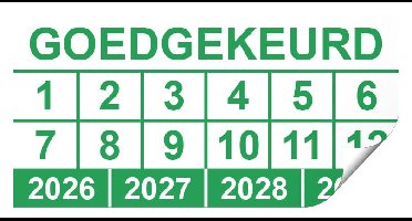 Keuringssticker goedgekeurd rechthoek 50 x 25 mm - 1000 stuks (op rol)