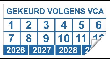 Keuringssticker gekeurd volgens VCA rechthoek 50 x 25 mm - 250 stuks (op rol)