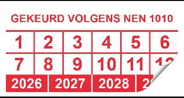 Keuringssticker gekeurd volgens NEN 1010 rechthoek 50 x 25 mm - 100 stuks (op rol)