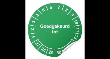 Keuringssticker Goedgekeurd tot Ø 40 mm - 300 stuks (op rol)