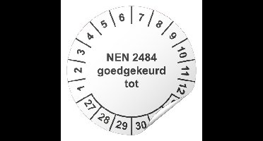 Keuringssticker NEN 2484 goedgekeurd tot Ø 40 mm - 600 stuks (op rol)