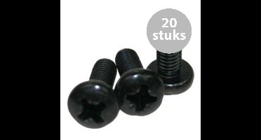 Adam Hall M6x16mm bout zwart (20 stuks)
