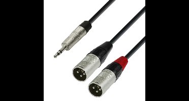 Adam Hall K4 YWMM 0300 Rean verloopkabel stereo mini-jack naar 2x XLR male 3m