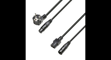 Adam Hall 8101 PSAX 0500 schuko & euro stroom & XLR audio combikabel 5m