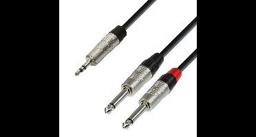 Adam Hall 4 Star YWPP 0150 Rean verloopkabel mini-jack naar 2x jack mono 1,5m