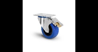 Adam Hall 372101 Zwenkwiel 100 mm met A/B-rem blauw