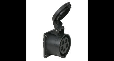 PCE CEE 16A 5-polige inbouw socket female zwart