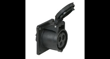 PCE CEE 16A 3-polige inbouw socket female zwart