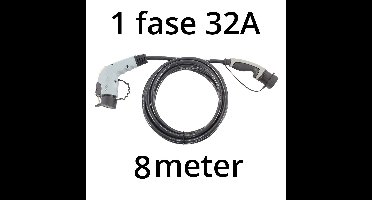 Laadkabel type 1 - 1 fase 32A - 8 meter