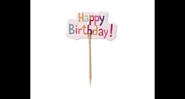 Prikkers Happy Birthday! - 7,5cm - 12 stuks