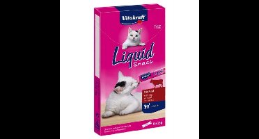 VITAKRAFT Cat Liquid-Snack with beef - Kattensnoepje - 6 x 15g