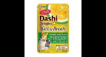 INABA CAT Dashi Delights Silky Broth Kip met Tonijn & Sint-Jakobsschelp - kattensnack - 40g