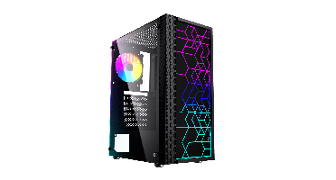 Gembird Fornax 2500 ARGB Gaming ATX computerkast, Midi Tower, backlight, Zwart
