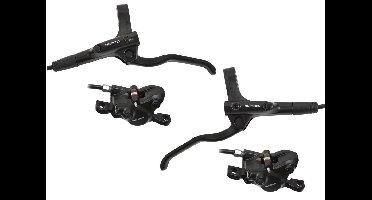 Hydraulische schijfremset Shimano MT200 voor- en achterzijde - zonder remschijf - zwart