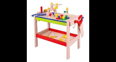 Njoy Kids Houten Werkbank met Gereedschap en Accessoires 52-delig