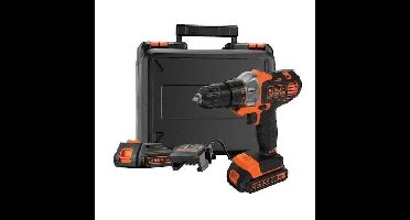 18V Accuboormachine + 2 x 1,5Ah Accu's + Oplader - BLACK&DECKER - MT218KB-QW - Inclusief Draagtas