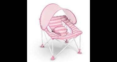 BRIGHT STARS Pop 'N Chill Roze Opvouwbare Babywipper, Inclusief Zonnekap met SPF 50+ en Draagtas