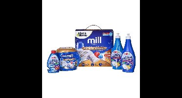 Mill-set met vaatwasmiddelen.