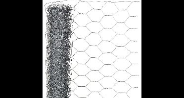 Gegalvaniseerd zeshoekig draadgaas - NATUURLIJK - 0,5 x 10 m - 13 mm dik - Grijs