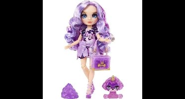 Rainbow High Fashion pop met slijmset en huisdier - Paars (paars) - 28 cm glitterpop met slijmset