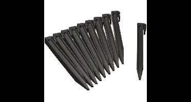 NATUUR Zak van 10 polypropyleen tuinrandankers - H 26,7 x 1,9 x 1,8 cm - Zwart