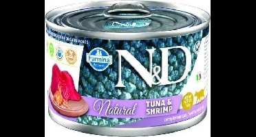 FARMINA N&D Cat Natural Tonijn&Garnalen- nat kattenvoer - 140 g