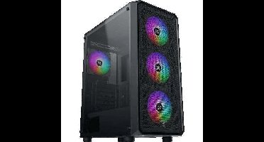 PC-behuizing (zonder voeding) - XIGMATEK - DUO X - Mid-tower - E-ATX-vormfactor - Inclusief 4x 120mm RGB-ventilators - Zwart