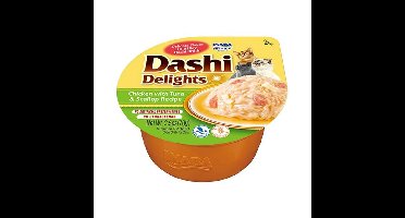 INABA Dashi Delights bouillon van kip, tonijn en sint-jakobsschelp - traktatie voor katten - 70g