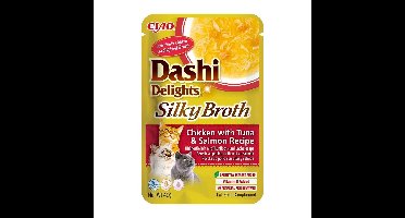 INABA CAT Dashi Delights Silky Broth Kip met Tonijn & Zalm - kattensnack - 40g