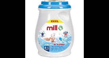 MILL BABY-wascapsules voor wit en gekleurd wasgoed, 70 stuks, 3K.S