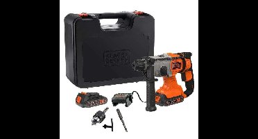 BLACK+DECKER BCD900E2K-QW Accu SDS-klopboormachine - 18V - met 2 x 2,5Ah accu's