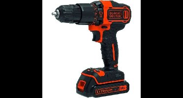 Black+Decker 18V Accu-klopboormachine/schroefmachine - 2 snelheden - 2-hands boorkop - 1 accu