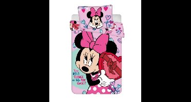 Disney Minnie Mouse peuterdekbedovertrek Sweet- 100 x 135 cm - Katoen - roze