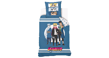 Boruto dekbedovertrek blauw 140 x 200 cm - katoen