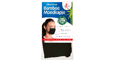 Lucovitaal Bamboe Mondkapje Zwart