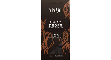 Vivani Chocoladedruppels Puur 100% Cacao Choc Drops