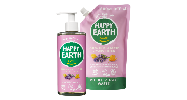 Happy Earth Lavender Ylang Handzeep + Refill Combi Pack