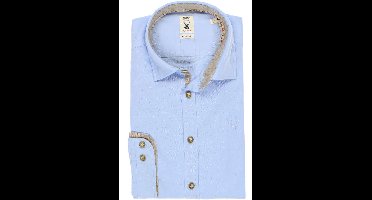 Pure Slim Fit Traditioneel overhemd lichtblauw, Effen