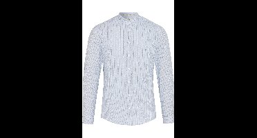 Pure Slim Fit Traditioneel overhemd lichtblauw, Gestreept