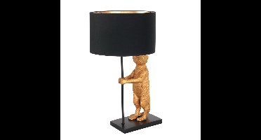 Tafellamp Animaux | 1-lichts | goud / mat zwart | Ø 30 cm kap | 50 cm hoog | moderne stijl | gouden