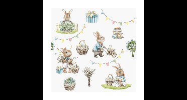 Duni Servetten Bunny Joy 33cm
